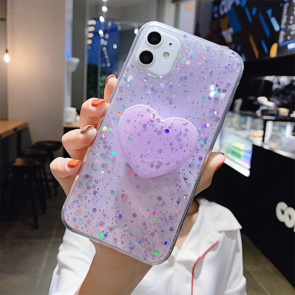 iPhone 11 Pro Max 7 8 Plus Glitter Case & Holder